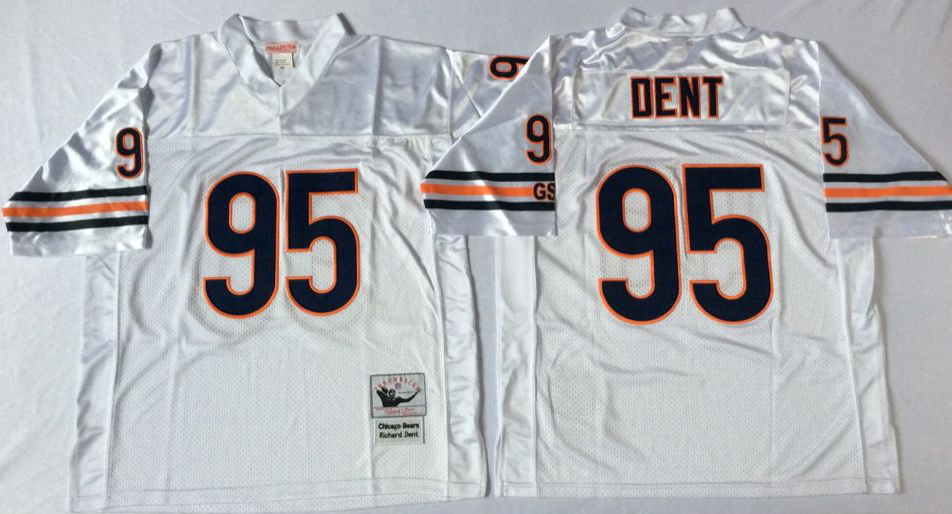 Men NFL Chicago Bears 95 Dent white Mitchell Ness jerseys